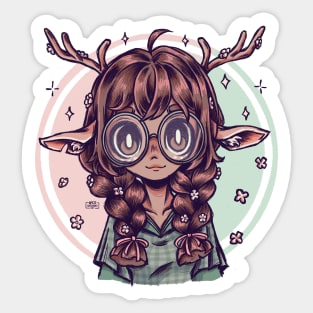 deer girl Sticker
